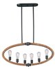 Picture of Bodega Bay 6-Light Pendant AR MB Incandescent Incandescent 36"x4.5"x16.75" (OA HT 24"-48") (CAN 12.01"x4.57"x0.83")