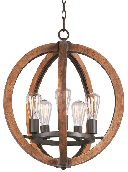 Picture of Bodega Bay 5-Light Chandelier w/Bulb AR MB Incandescent Incandescent (OA HT 65")36" Chain