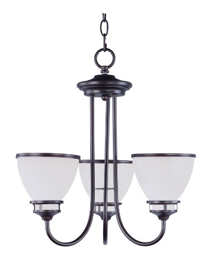 Foto para Novus 3-Light Chandelier OI Satin White Opal Glass MB Incandescent Incandescent (CAN 5"x5"x0.8")36" Chain