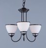 Foto para Novus 3-Light Chandelier OI Satin White Opal Glass MB Incandescent Incandescent (CAN 5"x5"x0.8")36" Chain