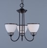 Foto para Novus 3-Light Chandelier OI Satin White Opal Glass MB Incandescent Incandescent (CAN 5"x5"x0.8")36" Chain