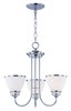 Foto para Novus 3-Light Chandelier PC Satin White Opal Glass MB Incandescent Incandescent (CAN 5"x5"x0.8")36" Chain