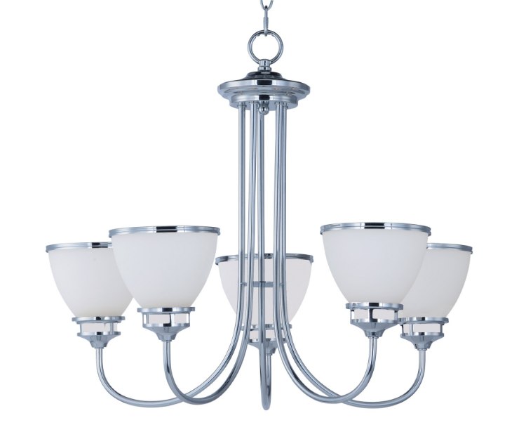 Picture of Novus 5-Light Chandelier PC Satin White Opal Glass MB Incandescent Incandescent (CAN 5"x5"x0.8")36" Chain