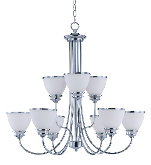 Picture of Novus 9-Light Chandelier PC Satin White Opal Glass MB Incandescent Incandescent (CAN 5"x5"x0.8")72" Chain