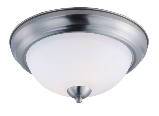 Picture of Taylor 2-Light Flush Mount SN Satin White Opal Glass MB Incandescent Incandescent 13.25"x13.25"x6.25"