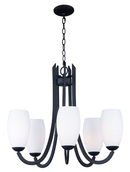 Picture of Taylor 5-Light Chandelier TXB Satin White Opal Glass MB Incandescent Incandescent (CAN 2.54"x2.54"x1")36" Chain