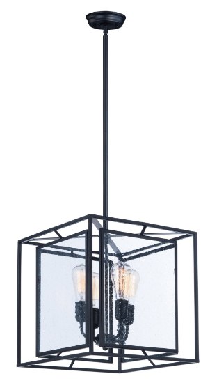 Foto para Era 4-Light Pendant BK Seedy Seedy Glass MB Incandescent Incandescent (OA HT 21.5"-45.75") (CAN 6"x6"x1")