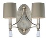 Foto para Regal 2-Light Wall with Shade SG Clear Linen/Silver Leaf Fa CA Incandescent Incandescent