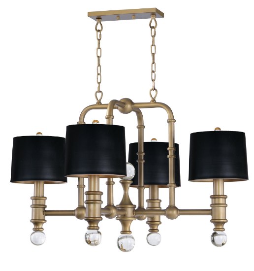 Picture of Saloon 4-Light Pendant WBR Clear Metal MB Incandescent Incandescent (OA HT 26.75"-66") (CAN 12.25"x4.75"x1")36" Chain