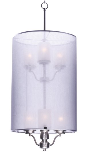 Picture of Lucid 6-Light Pendant SN Organza Fabric + Gla MB Incandescent Incandescent (OA HT 40") (CAN 4.75"x4.75"x1")