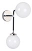 Picture of Atom 2-Light Wall Sconce BKPN White Opal Glass CA Incandescent E12 Incandescent