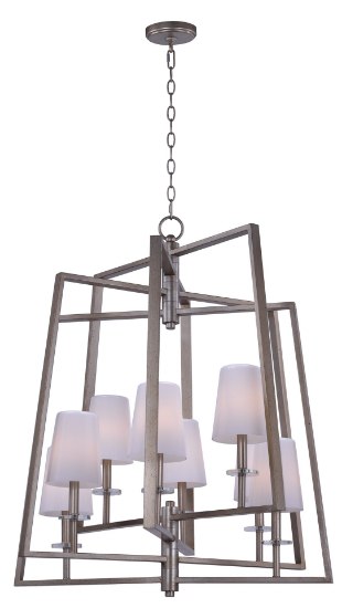Foto para Swing 8-Light Chandelier PD White Opal Glass CA Incandescent E12 Incandescent (CAN 5.13"x5.13"x1")