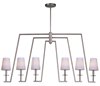 Picture of Swing 6-Light Chandelier PD White Opal Glass CA Incandescent E12 Incandescent 48"x6"x27" (OA HT 29.5"-71.5") (CAN 6"x6"x1")