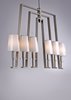 Picture of Swing 6-Light Chandelier PD White Opal Glass CA Incandescent E12 Incandescent 48"x6"x27" (OA HT 29.5"-71.5") (CAN 6"x6"x1")