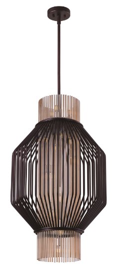 Picture of Aviary LED 10-Light Pendant OI Cognac Cognac Glass Rod G9 LED (OA HT 36.75"-84.5") (CAN 5.5"x5.5"x1.38")