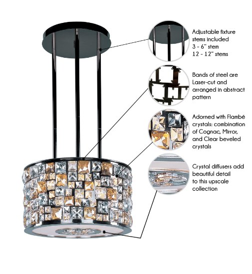 Picture of Fifth Avenue 6-Light Pendant LB Jewel Crystal G9 Xenon Xenon (OA HT 65")