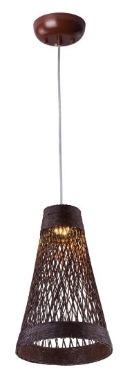 Foto para Bahama 1-Light Pendant CH Hemp String PCB LED 7.25"x7.25"x8.5" (OA HT 130")