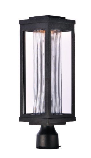 Picture of Salon LED 1-Light Outdoor Post BK Clear Ribbed Glass PCB LED