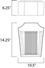 Picture of Villa LED Outdoor Wall Lantern AE Clear / Topaz Ribbed PCB LED 10.5"x14.25"