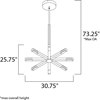 Foto para 3.2W Spoke LED Pendant COF Acrylic PCB LED (OA HT 27.5"-73.25") (CAN 7"x7"x1.75")