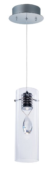 Picture of 3W Solitaire 1-Light LED Pendant PC Clear Glass PCB LED (OA HT 14.5"-132")