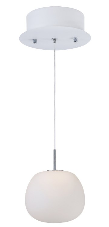 Foto para 4.8W Puffs 1-Light Pendant WT Matte White Opal Glass PCB LED 6.25"x6" (OA HT 8"-128")