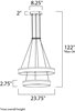 Foto para 40W Saturn 2-Tier LED Pendant BZ Matte White Acrylic PCB LED (OA HT 16.5"-122") (CAN 8.25"x8.25"x2")