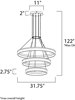 Picture of 70W Saturn 3-Tier LED Pendant BZ Matte White Frosted Acrylic PCB LED (OA HT 16"-122") (CAN 11"x11"x2")