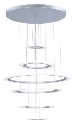 Mostrar detalles para 105W Saturn II LED 6-Light Pendant MS Matte White Frosted Acrylic PCB LED (OA HT 29.5"-183") (CAN 27.5"x27.5"x1.5") Imagen de 105W Saturn II LED 6-Light Pendant MS Matte White Frosted Acrylic PCB LED (OA HT 29.5"-183") (CAN 27.5"x27.5"x1.5")