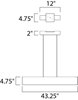 Foto para 35W Blade LED Pendant BZ Acrylic PCB LED (OA HT 125") (CAN 12"x4.75"x2")