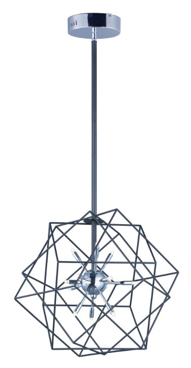 Picture of 1.2W Rubic LED 12-Light Pendant BKPC G4 LED 20.5"x20.5"x15.5" (OA HT 23.5"-67") (CAN 4.5"x4.5"x2")