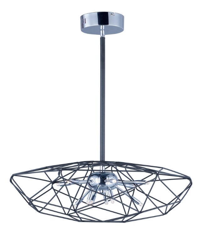 Picture of 1.2W Rubic LED 12-Light Pendant BKPC G4 LED 23"x23"x8.5" (OA HT 13"-57.5") (CAN 5.5"x5.5"x2")