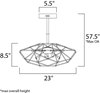 Picture of 1.2W Rubic LED 12-Light Pendant BKPC G4 LED 23"x23"x8.5" (OA HT 13"-57.5") (CAN 5.5"x5.5"x2")