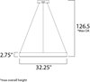 Picture of 86.4W Metallika LED Pendant COF Acrylic PCB LED (OA HT 6.5"-126.5") (CAN 8.75"x8.75"x1.75")