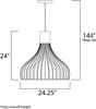 Picture of 20W Turbo LED Pendant PC Lucite Acrylic PCB LED (OA HT 25.25"-144") (CAN 7.09"x7.09"x1.38")