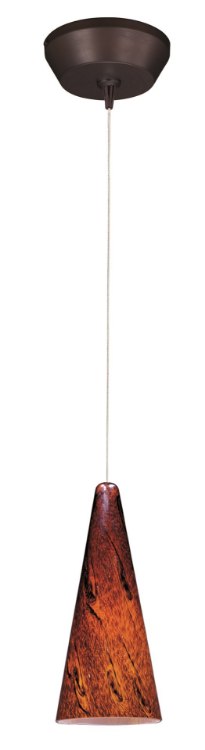 Picture of 50W Lava 1-Light RapidJack Pendant and Canopy BZ Amber Lava Glass 12V GY6.35 T4 Xenon 5.1"x5.1"x10" (OA HT 3.15"-133.15") (CAN 5.1"x5.1"x1.65")