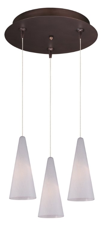 Picture of 50W Lava 3-Light RapidJack Pendant and Canopy BZ White Lava Glass 12V GY6.35 T4 Xenon 11.75"x11.75"x10" (OA HT 14"-134") (CAN 11.75"x11.75"x2.5")