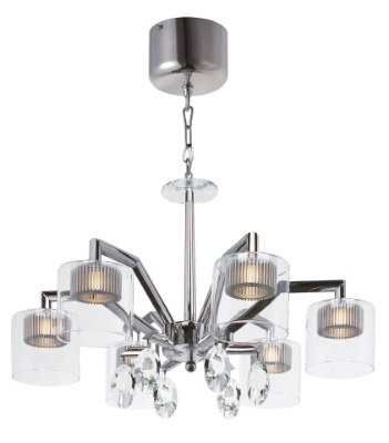 Mostrar detalles para Cyborg 6-Light Chandelier PC Clear LED (OA HT 22"-137.25") Imagen de Cyborg 6-Light Chandelier PC Clear LED (OA HT 22"-137.25")