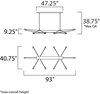 Picture of 8W Bounce LED 10-Light Pendant BKPC Acrylic PCB LED (OA HT 10.75"-38.75") (CAN 47.25"x4.75"x1.25")