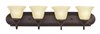 Foto para Essentials - 801x-Bath Vanity OI 4-lights Wilshire Glass MB Incandescent Incandescent