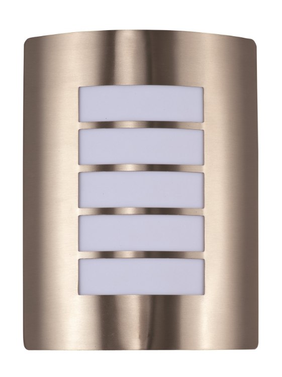 Foto para View LED 1-Light Wall Sconce Wet SST White Polycarbonate GU24 LED 9"x10.75"