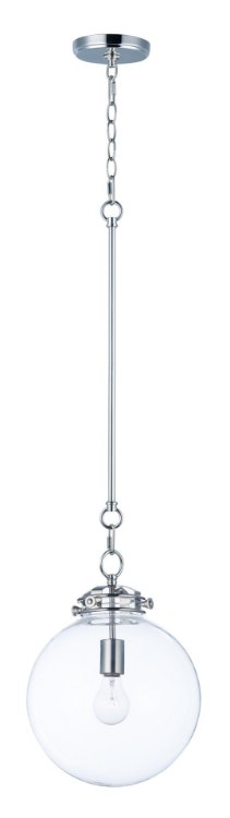 Foto para Retro 1-Light Pendant PN Clear Glass MB Incandescent Incandescent (OA HT 18.25"-77.75") (CAN 5"x5"x0.75")36" Chain