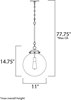 Picture of Retro 1-Light Pendant PN Clear Glass MB Incandescent Incandescent (OA HT 18.25"-77.75") (CAN 5"x5"x0.75")36" Chain