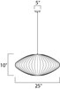 Picture of Cocoon 1-Light Pendant PC Imitation Silk MB Incandescent Incandescent 25"x25"x10" (OA HT 130") (CAN 5"x5"x1.25")