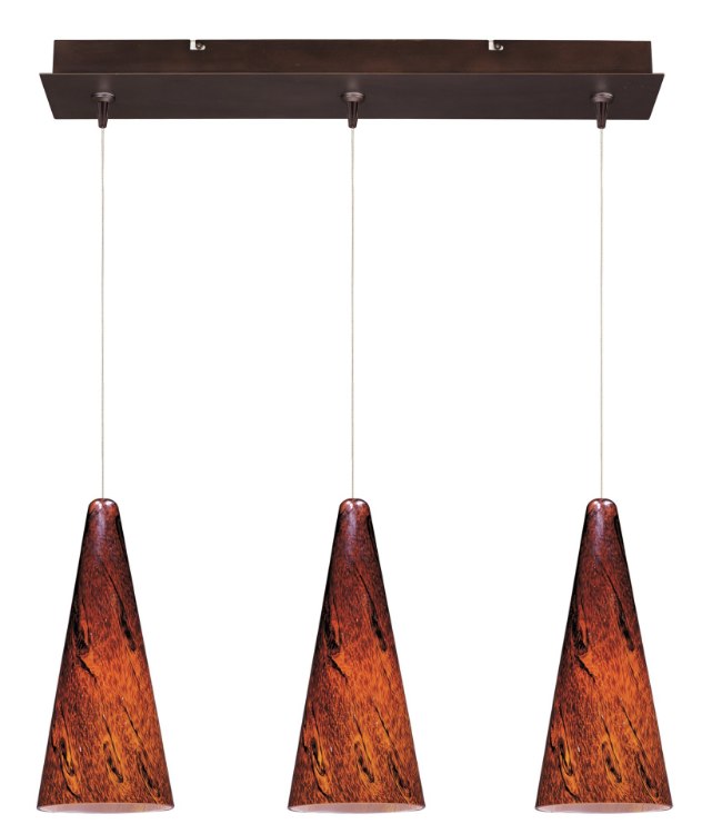 Picture of Lava 3-Light RapidJack Pendant and Canopy BZ Amber Lava