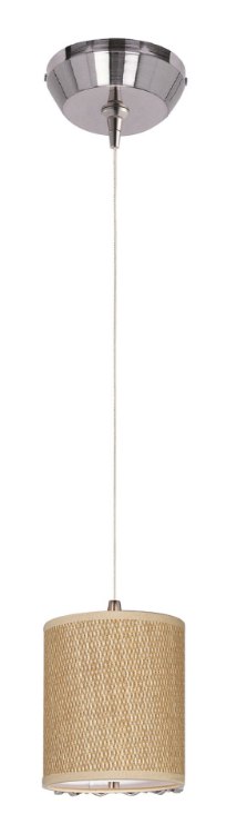 Foto para 50W Elements 1-Light RapidJack Pendant and Canopy SN Natural Fiber 12V GY6.35 T4 Xenon 6.75"x6.75"x7" (OA HT 10.15"-130.15") (CAN 5.1"x5.1"x1.65")