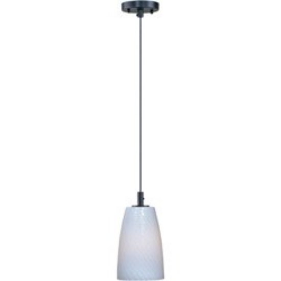 Picture of 100W Carte 1-Light Pendant SN White Ripple MB Incandescent (OA HT 24"-60")