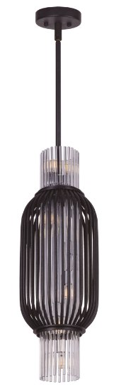 Foto para Aviary LED 8-Light Pendant AR Clear Clear Glass Rod G9 LED (OA HT 28.58"-76.4") (CAN 5.51"x5.51"x1.38")