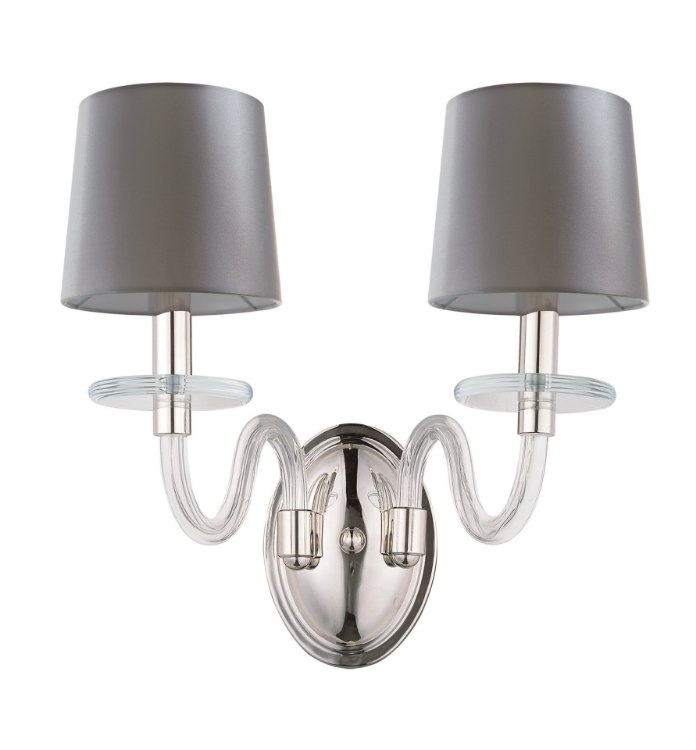 Picture of Venezia 2-Light Wall PN Clear Fabric CA Incandescent E12 Incandescent