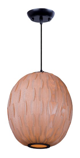 Foto para Norwood 1-Light Pendant BK Wood Veneer GU24 Fluorescent Fluorescent 13.5"x13.5"x16" (OA HT 136") (CAN 5.1"x5.1"x1.7")